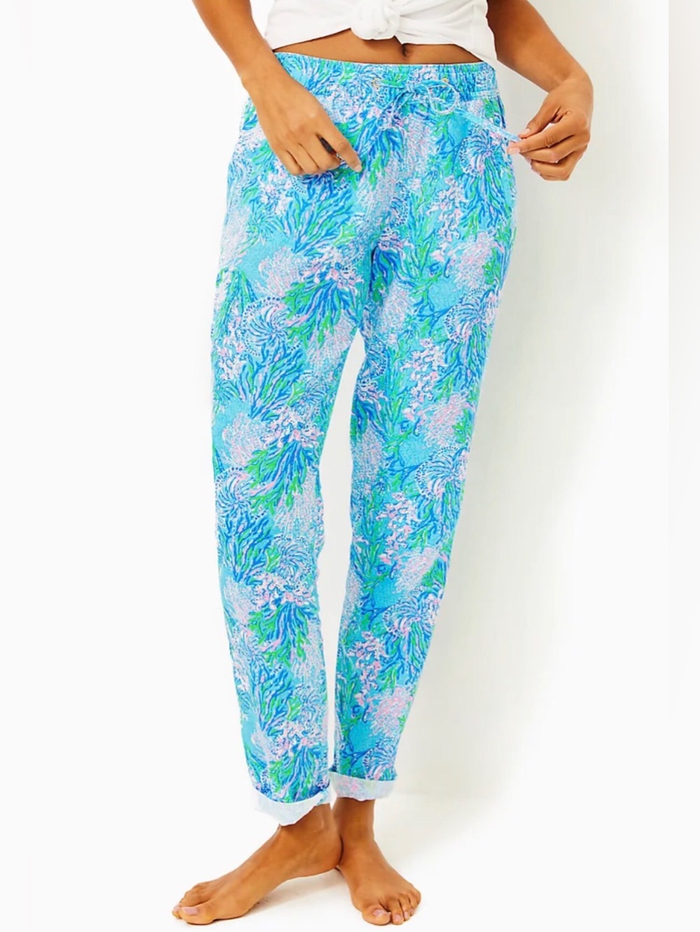 LILY PULITZER Taron Linen Drawstring Pants
